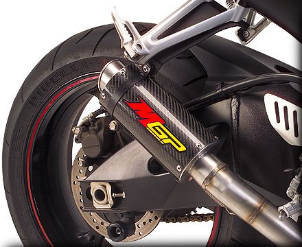 Hotbodies Racing MGP Growler Carbon Slip-on Exhaust System 2006-2007 Suzuki GSXR 600/750