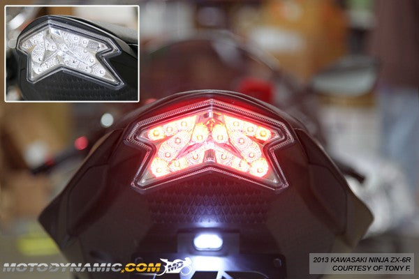 Motodynamic Sequential LED Tail Light 2013-18 Kawasaki ZX6R 636 & Z800