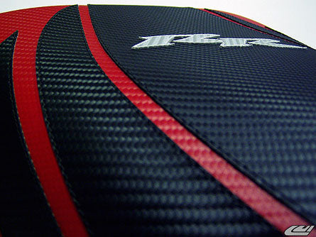 LuiMoto Tribal Flight CF Seat Covers '04-'07 Honda CBR1000RR - CF Black/CF  Red