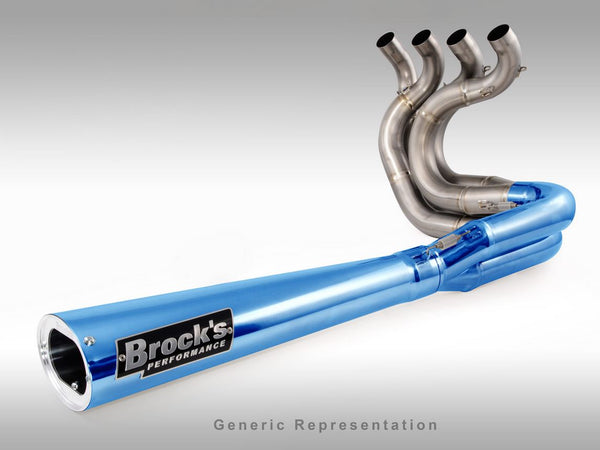 Brocks Performance TiWinder Blue Muffler Full Titanium Exhaust System '05-'06 Suzuki GSX-R1000