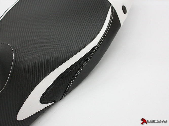 LuiMoto Team Triumph Seat Cover 2007-2012 Triumph Street Triple  - Cf Black/White/Black