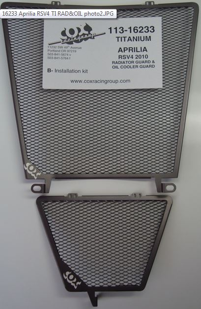Cox Racing Titanium Radiator & Oil Cooler Guard '10-'23 Aprilia RSV4, '11-'23 Tuono V4