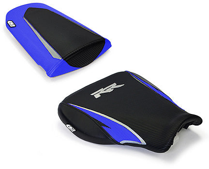 LuiMoto Tribal Blade Seat Cover 07-12 Honda CBR600RR - Cf Black/Blue