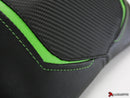 LLuiMoto Team Kawasaki Seat Cover - 2012-2014 Kawasaki ER6n / ER6f (Ninja 650R) - CF Black/Lime Green