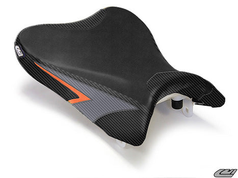 LuiMoto Team Suzuki Seat Cover 2008-2010 Suzuki GSXR 600/750 - CF Black/Orange