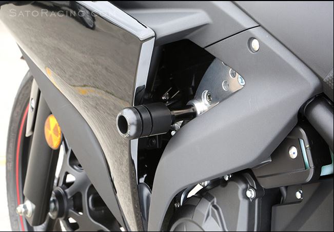Sato Racing Type 1 No-Cut Frame Sliders for 2015+ Yamaha R3 [Y-R3FS1-BK]