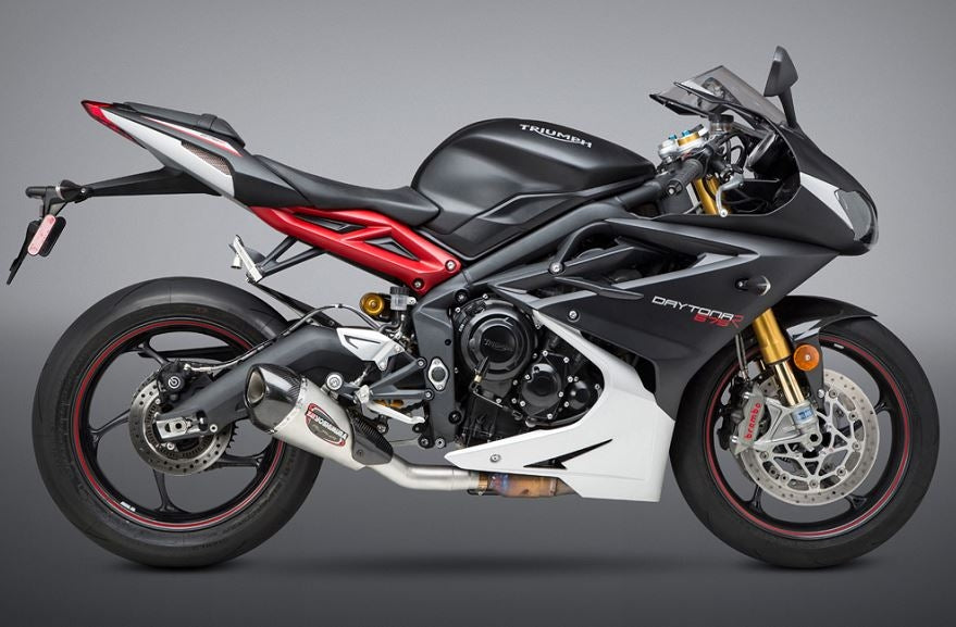 ヨギニーフード Yoshimura ALPHA T SS/C Slip-On Exhaust '13-'17 Triumph Daytona 675/R