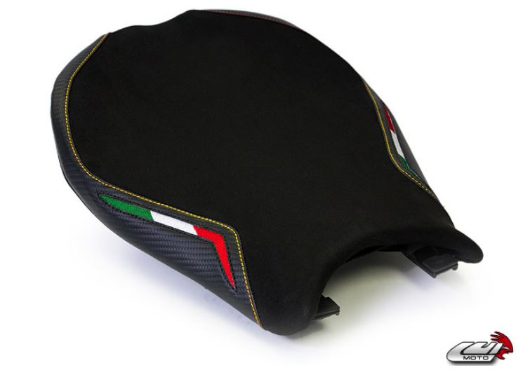 LuiMoto Team Italia Suede Leather Rider Seat Cover Ducati 848/1098/1198