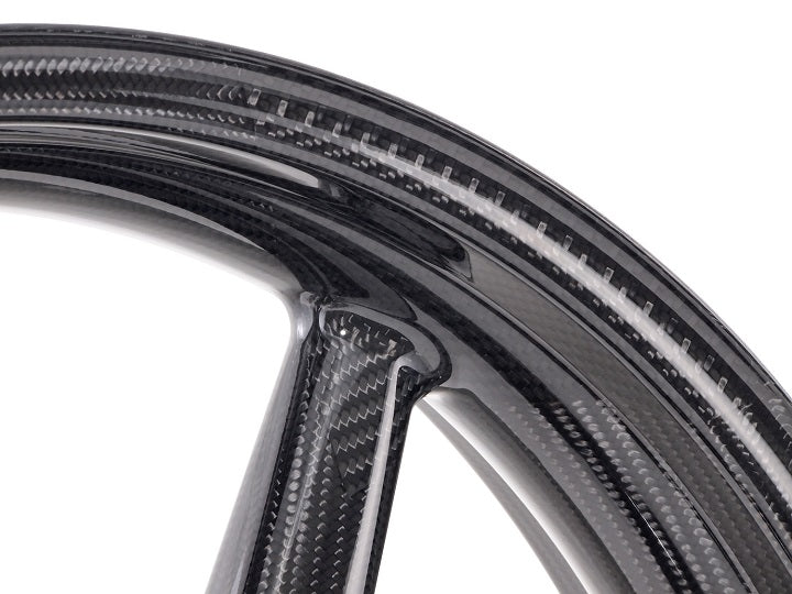 BST 3.5" x "17 5 Spoke Slanted Carbon Fiber Front Wheel for 2006-2012 Triumph Daytona 675/R, Street Triple/R