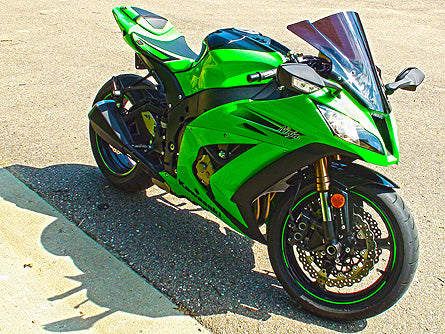 LuiMoto Sport Seat Covers '11-'15 Kawasaki ZX10R - Black/Green