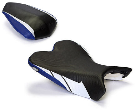 LuiMoto Team Yamaha Seat Cover 2009-2014 Yamaha YZF R1 - CF Black/CF Pearl/Blue
