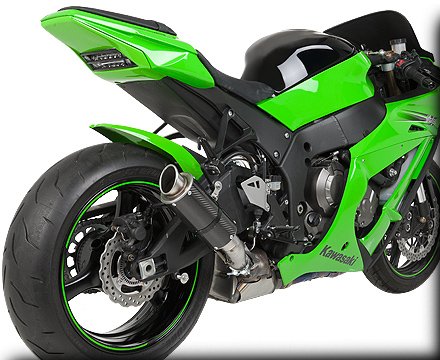 Hotbodies Racing MGP Growler Carbon Slip-on Exhaust System 2011-2012 Kawasaki ZX10R