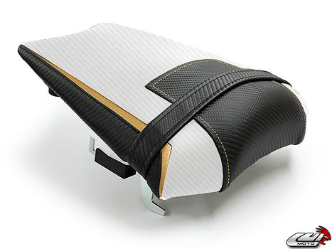 LuiMoto Team Yamaha Seat Cover 2010-2014 Yamaha FZ8 / Fazer 8 - Cf Black/Cf Pearl/Gold