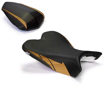 LuiMoto Team Yamaha Seat Cover 2009-2014 Yamaha YZF R1 - CF Black/AL Gold