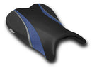 LuiMoto Team Suzuki Seat Covers for 2006-2007 Suzuki GSX-R 600/750 - CF Black/Dark Blue/CF Gunmetal