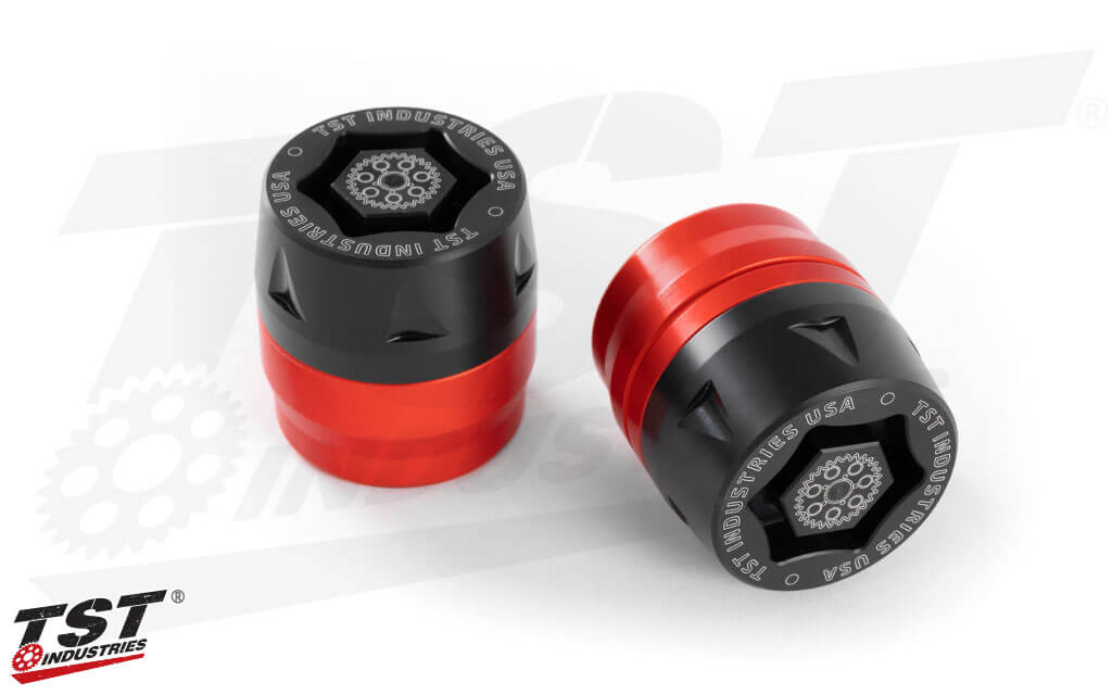 TST Industries Axle Slider Crash Protection for Kawasaki '18- Ninja 400, '19- Z400, '24- Ninja 500