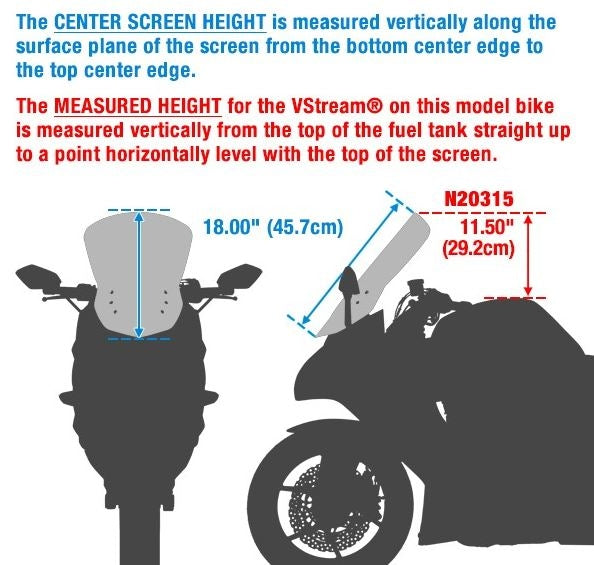 National Cycle VStream+ Touring Windscreen 2014-2017 Yamaha FZ 07 / MT 07 | N20315