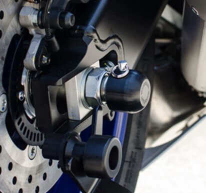 Woodcraft Rear Axle Slider Kit Yamaha '03-'20 R6 /'06-'15 FZ1/ '21 MT-09