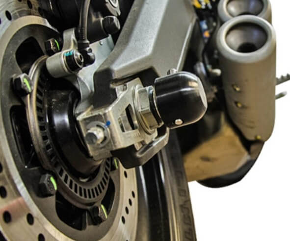 Woodcraft Rear Axle Sliders for '15-'20 Ducati Scrambler/Monster 797 | Check Fitment