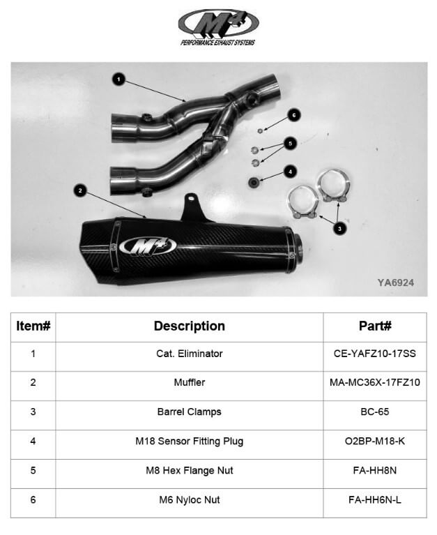 M4 X-Model Carbon 3/4 Slip-On Exhaust '17-'24 Yamaha MT-10/FZ-10