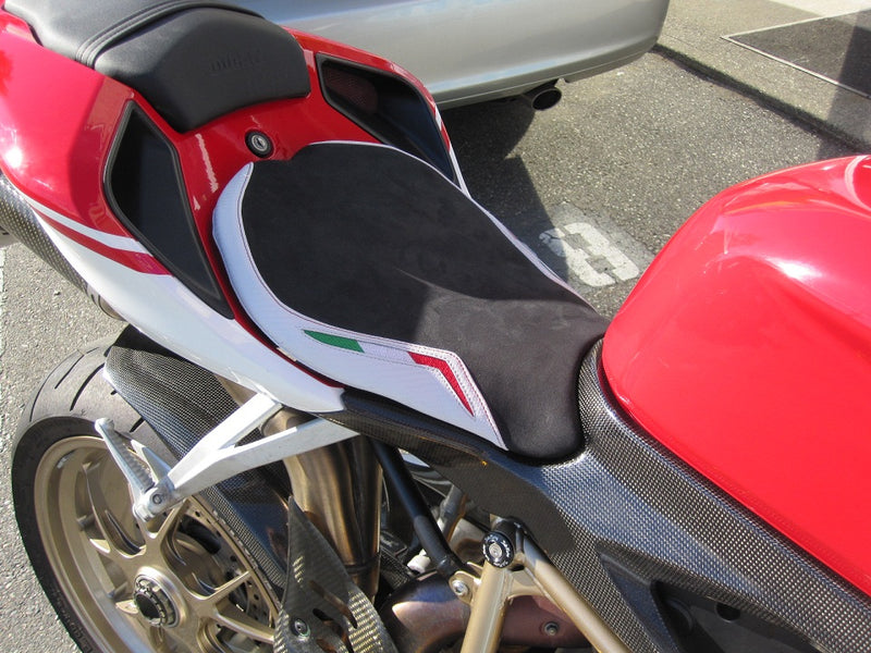 LuiMoto Team Italia Suede Leather Rider Seat Cover Ducati 848/1098/1198