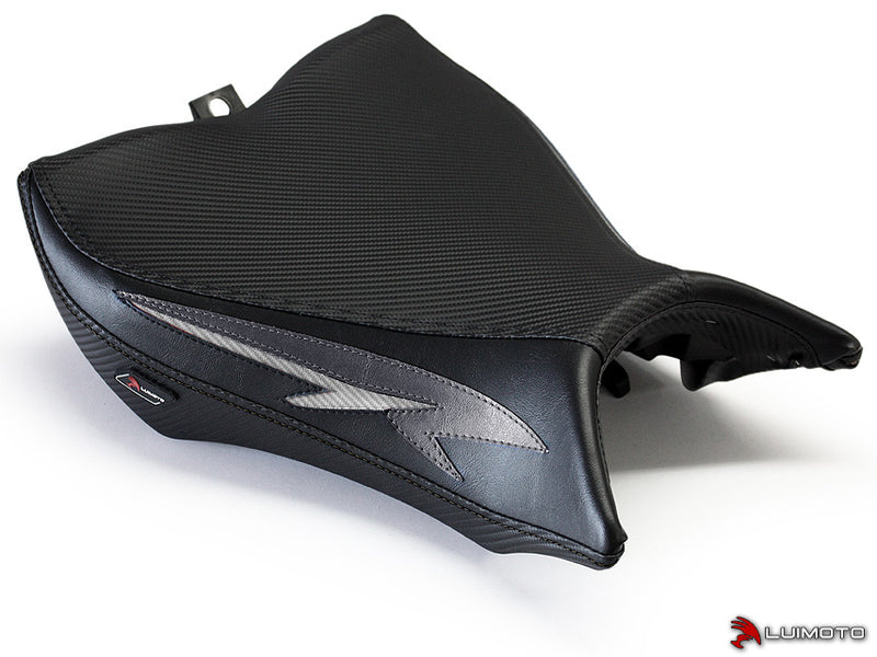 LuiMoto Tribal Flight Seat Covers for 2008-2015 Honda CB1000R - CF Black/Gunmetal/CF Silver