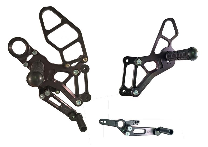 Woodcraft Std/GP Complete Rearsets Kit for '15-'18 BMW S1000RR|05-0755B