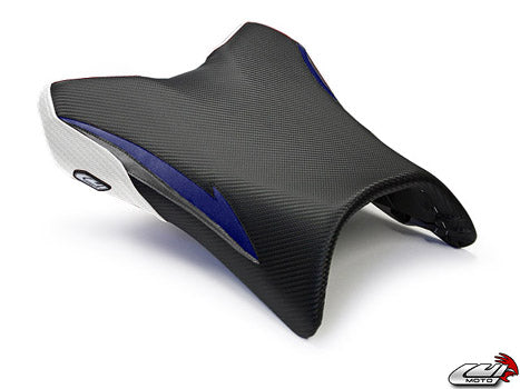 LuiMoto Raven Edition Seat Covers 2006-2013 Yamaha FZ1 - Cf Black/Deep Blue/Cf White