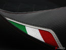 LuiMoto Diamond Edition Seat Cover for '08-'14 Ducati Monster 696/795/796/1100 - Suede/Cf Black/Cf Pearl