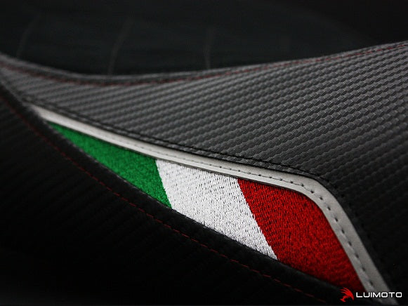 LuiMoto Diamond Edition Seat Cover for Ducati Monster 696/796/1100 - Suede/Cf Black/Silver