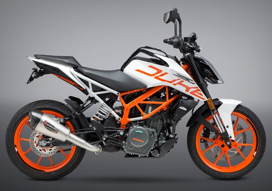 Yoshimura Street ALPHA T SS-SS-CF Work Finish Slip-On Exhaust '17-'19 KTM 390 Duke/RC 390