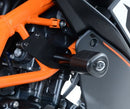 R&G Racing No-Cut Frame Sliders for 2014-2015 KTM RC 125/200/390 | CP0377BL