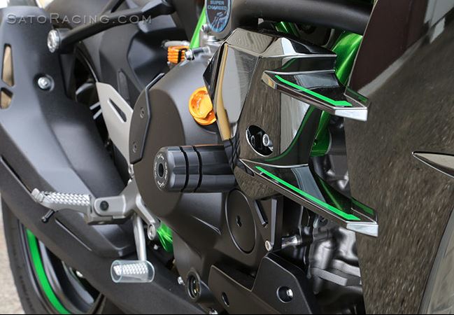 Sato Racing Engine/Frame Slider Kit '15-'22 Kawasaki Ninja H2 | K-H2ES-BK