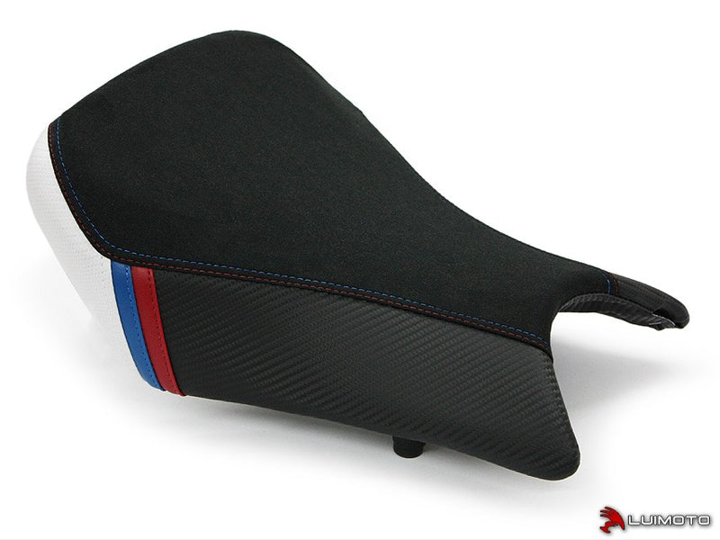 LuiMoto Motorsports Edition Seat Cover '12-'14 BMW S1000RR - Black Suede/Cf Pearl