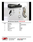 M4 GP Black Slip On Exhaust System '09-'11 Suzuki GSXR 1000