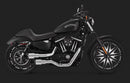 Vance & Hines Hi-Output Grenades 2-into-2 Chrome Full Exhaust Systems 2004-2015 Harley Davidson Sportster  - Black Tip