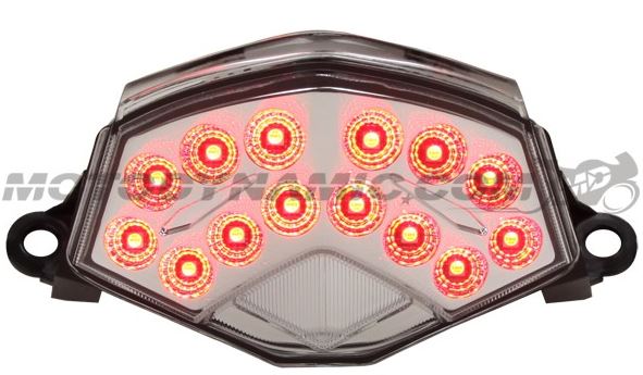 Motodynamic Sequential LED Tail Light For '09-'12 Kawasaki ZX6R, '08-'10 ZX10R, '07-'09 Z1000 - Clear