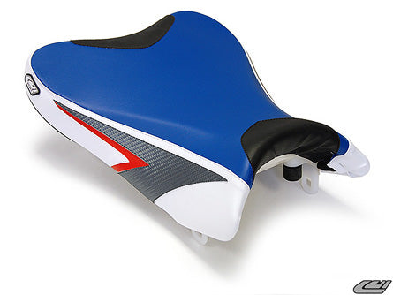 LuiMoto Team Suzuki Seat Cover 08-10 Suzuki GSXR 600/750 - Deep Blue/White