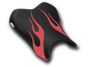 LuiMoto Flame Edition Seat Cover 06-07 Yamaha YZF-R6 - Cf Black/Cf Red