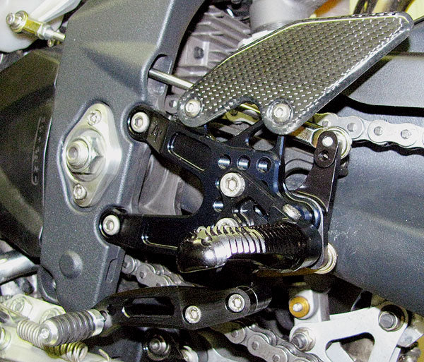 Attack Performance Adjustable Rearsets 2007-2012 Triumph Daytona 675 - Black