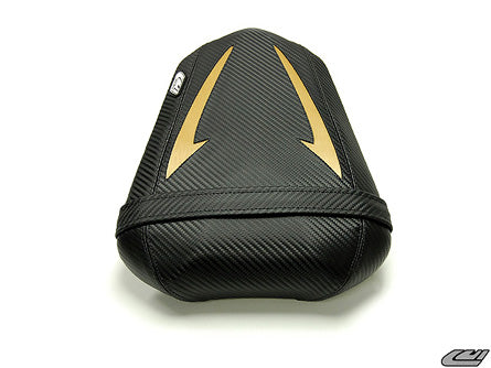 LuiMoto Raven Seat Cover 2007-2008 Yamaha YZF R1 - CF Black/Aluminum Gold