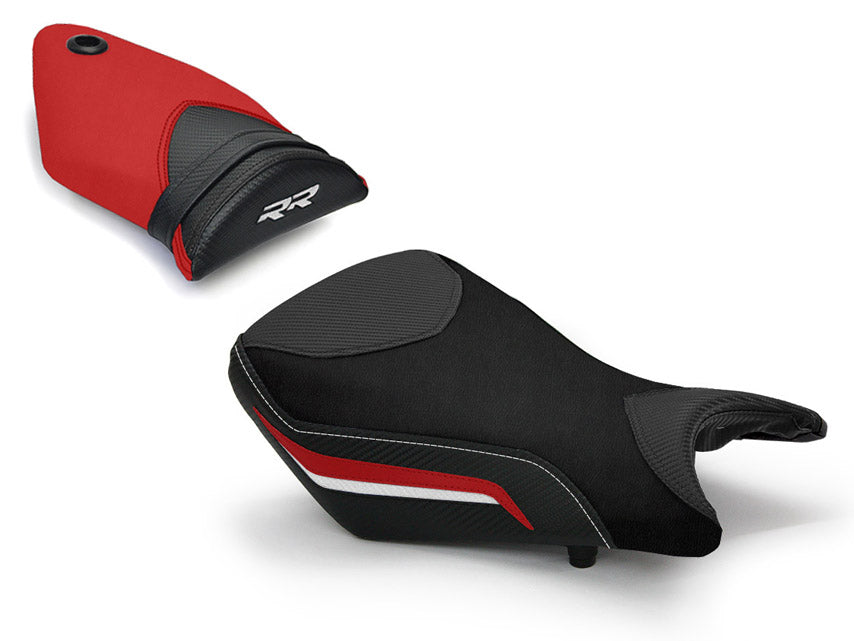 LuiMoto Technik Edition Seat Cover 2012-2014 BMW S1000RR - Cf Black/Black/Red