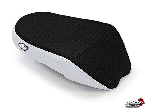 LuiMoto Team Suzuki Seat Cover 2009-2014 Suzuki GSXR 1000 - CF Black/CF White