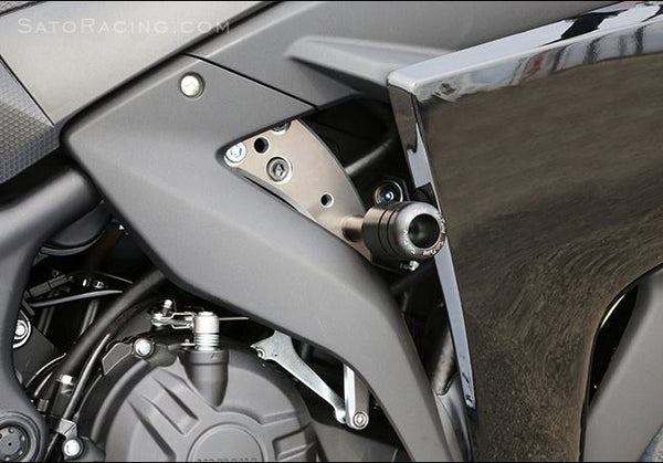 Sato Racing Type 1 No-Cut Frame Sliders for 2015+ Yamaha R3 [Y-R3FS1-BK]