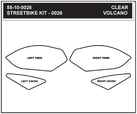 StompGrip Volcano Traction Tank Pad Kit for 2013-2015 Honda CBR400R, 2013-2015 CBR500R