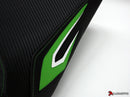 LuiMoto Team Kawasaki Seat Cover for 2013-2015 Kawasaki Ninja 300 - Black/CF Black/Lime Green/White