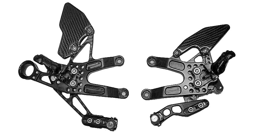 Attack Performance Rear Set Kit For 2013-2015 Triumph Daytona 675/R - Black