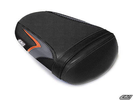 LuiMoto Team Suzuki Seat Cover 2008-2010 Suzuki GSXR 600/750 - CF Black/Orange