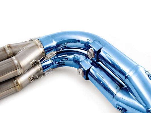 Brocks Performance TiWinder Blue 18" Muffler Street Full Titanium Exhaust System for 2006-2013 Kawasaki ZX14R