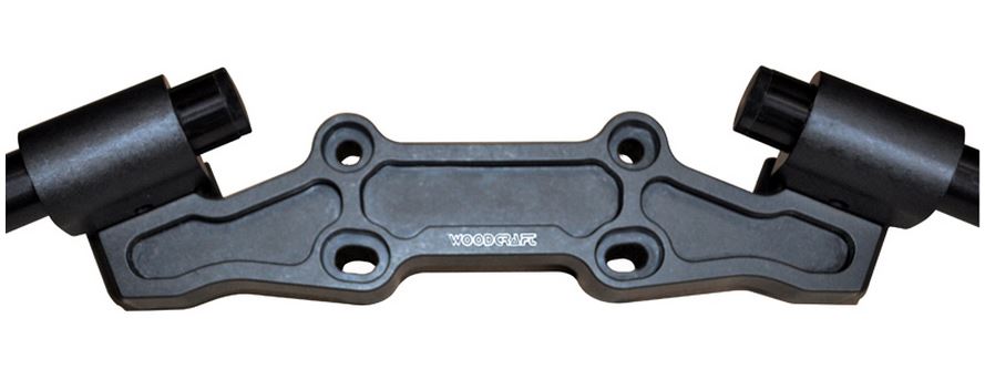 Woodcraft Clip-On Riser Set w.Adapter Plate w.Black Bars for '06-'15 Kawasaki Ninja 650R